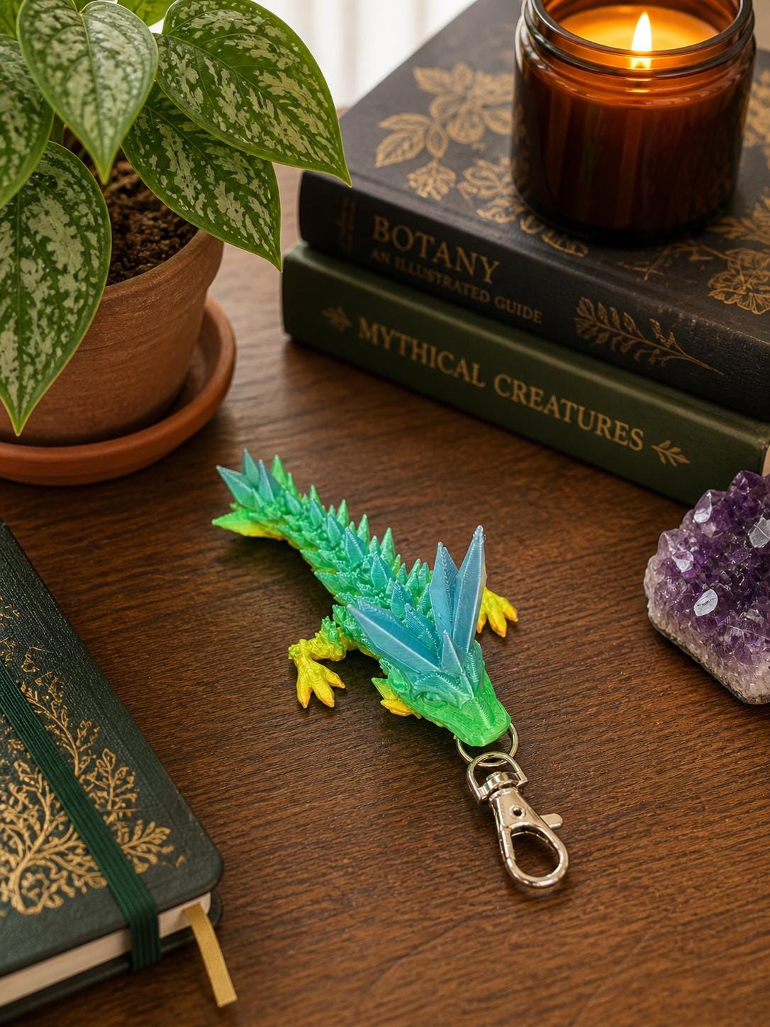 Articulated Dragon Keychain | 3D Printed Multicolor Bag Charm, Fantasy Gift