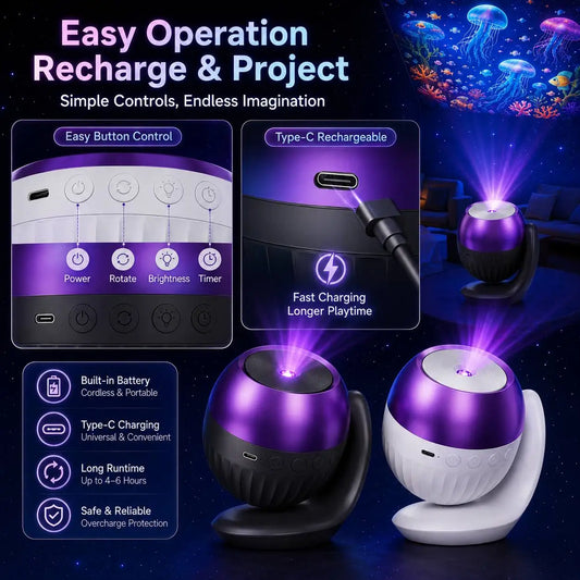Ocean Galaxy Projector – LED Night Light