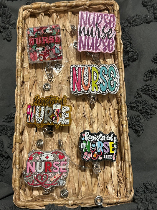 Handmade Nurse Badge Reel | Retractable Medical ID Holder | RN Lanyard Accessory