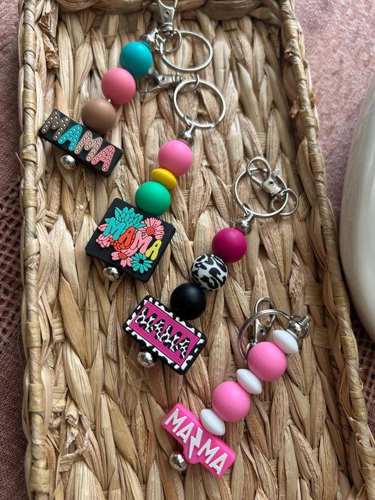 Mama Keychain: Colorful Floral Charm Accessory