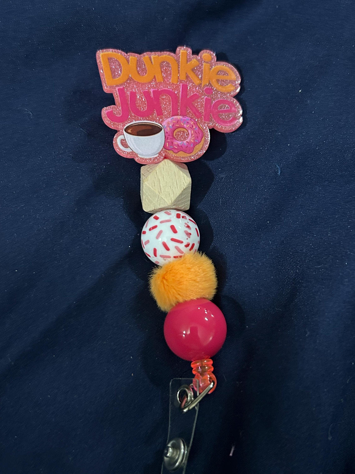 Dunkie Junkie Coffee Badge Reel