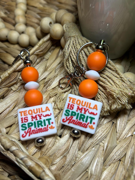 Tequila Is My Spirit Animal Keychain