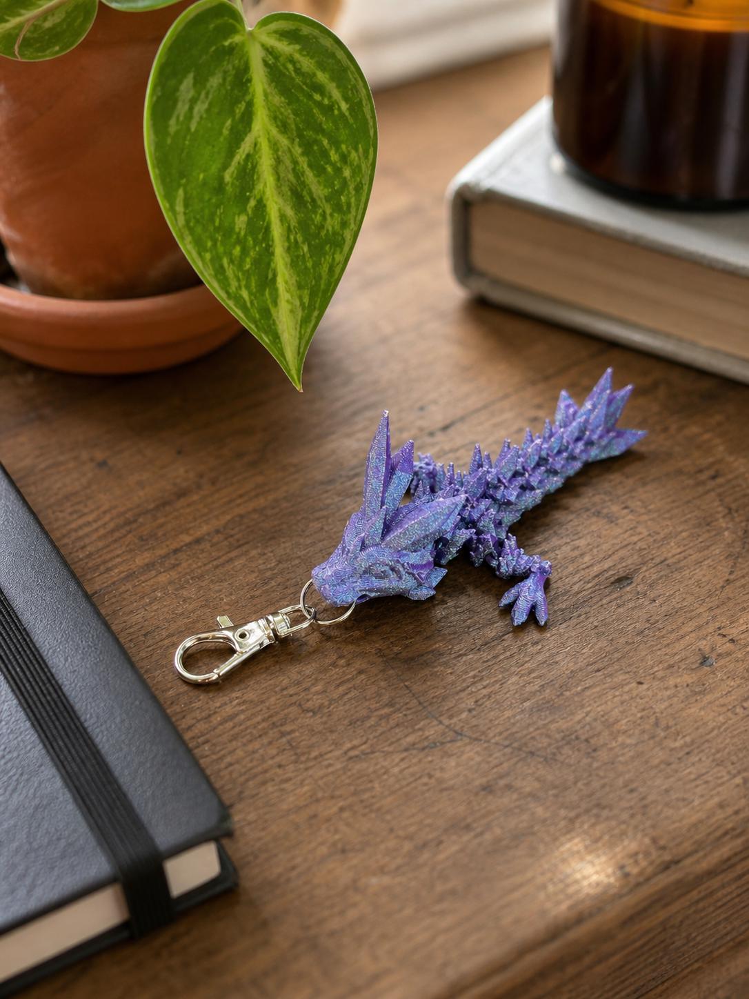 Articulated Dragon Keychain | 3D Printed Multicolor Bag Charm, Fantasy Gift