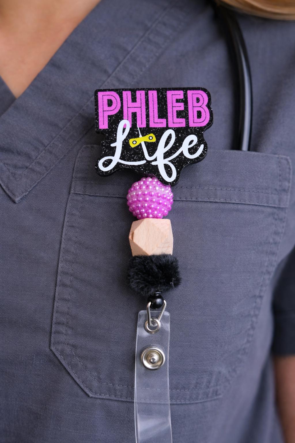Phlebotomy “Phleb Life” Badge Reel