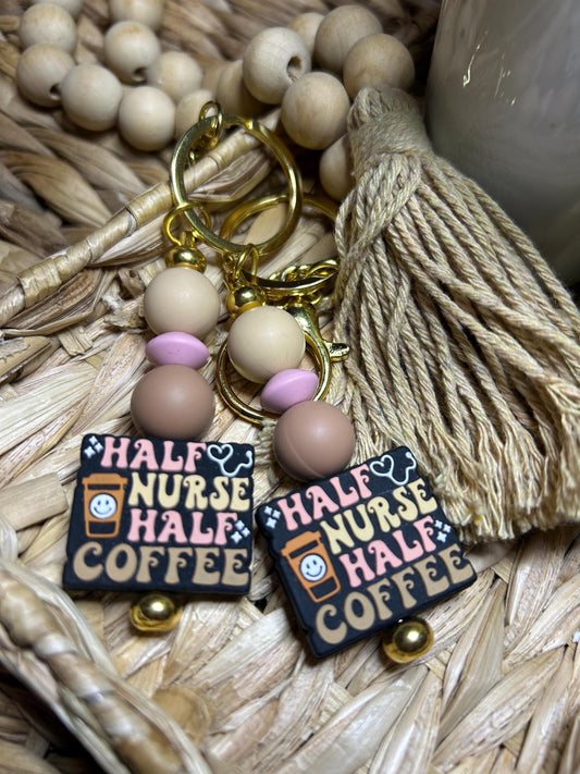 Half Nurse Half Coffee Keychain