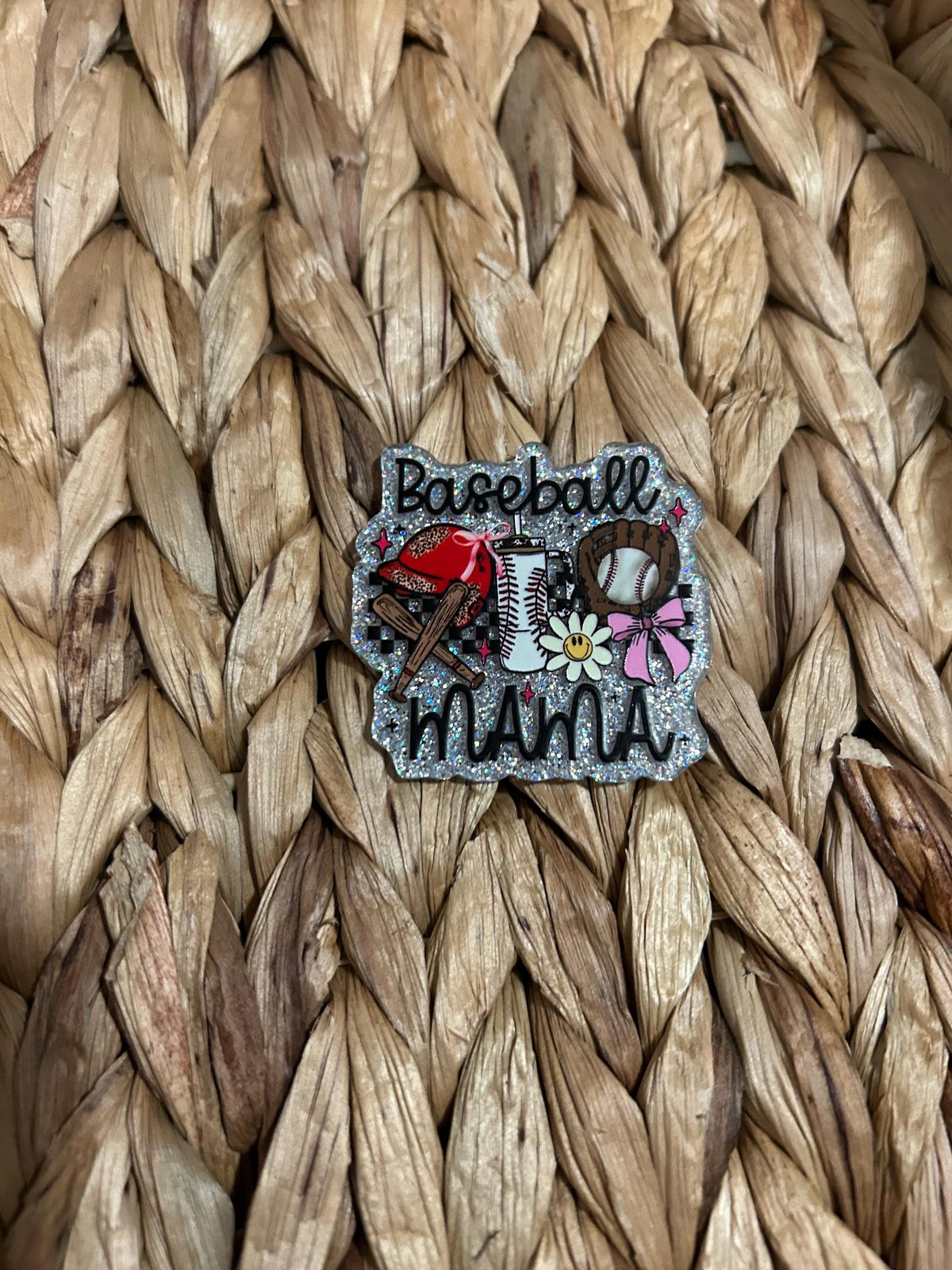 Glitter Baseball Mama Magnet | Sports Mom Fridge Decor, Baseball Lover Gift