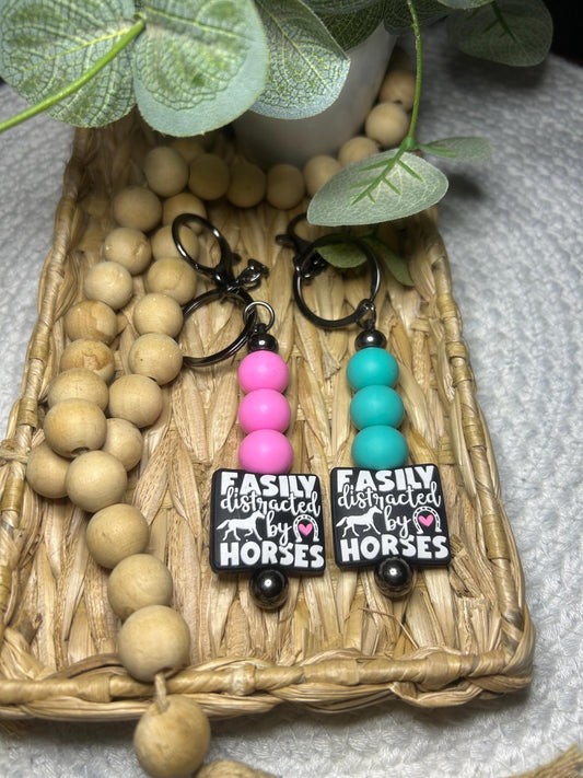 Easily Distracted by Horses Keychain