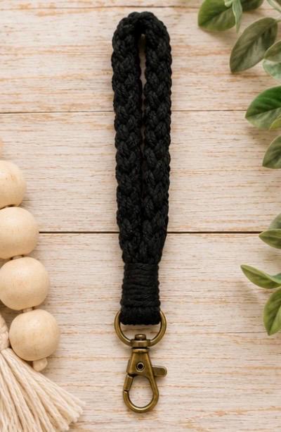 Macrame Wristlet Keychain | Cotton Wristlet Strap | Hands-Free Keychain | Boho Key Fob | Wrist Lanyard | Gift for Her | Keychain Accessory