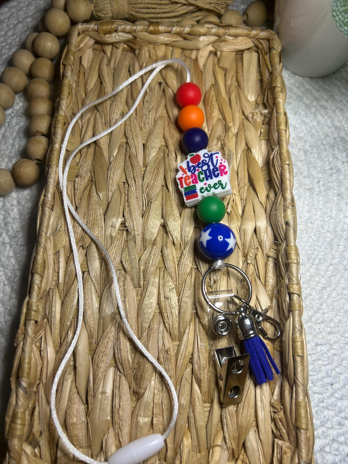 Teacher Beaded Lanyard Teacher Appreciation Gift