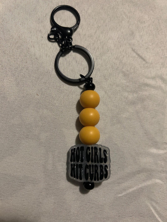 Hot Girls Hit Curbs Keychain
