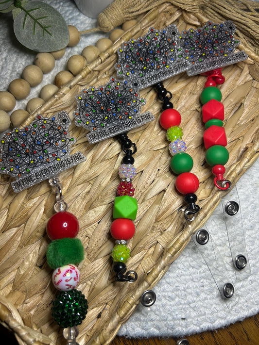 Tangled Lights Christmas Badge Reel
