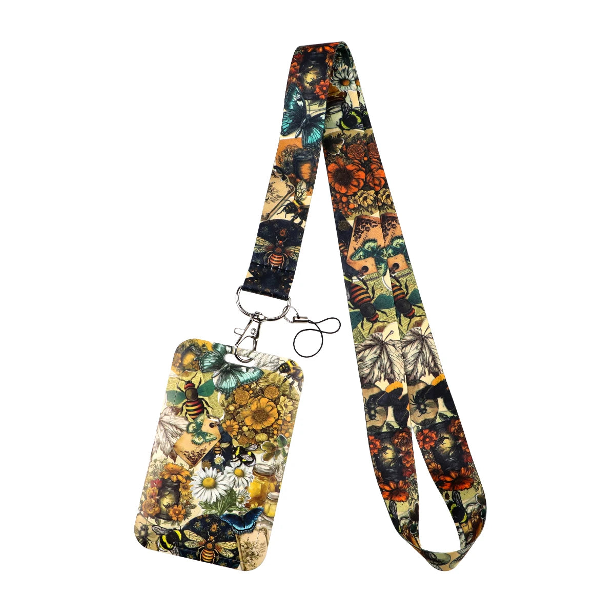 Colorful Art Lanyard With Card Holder Diverse Creative Pattern ID Badge Strap Portable Name Card Protector Fashion Accessory