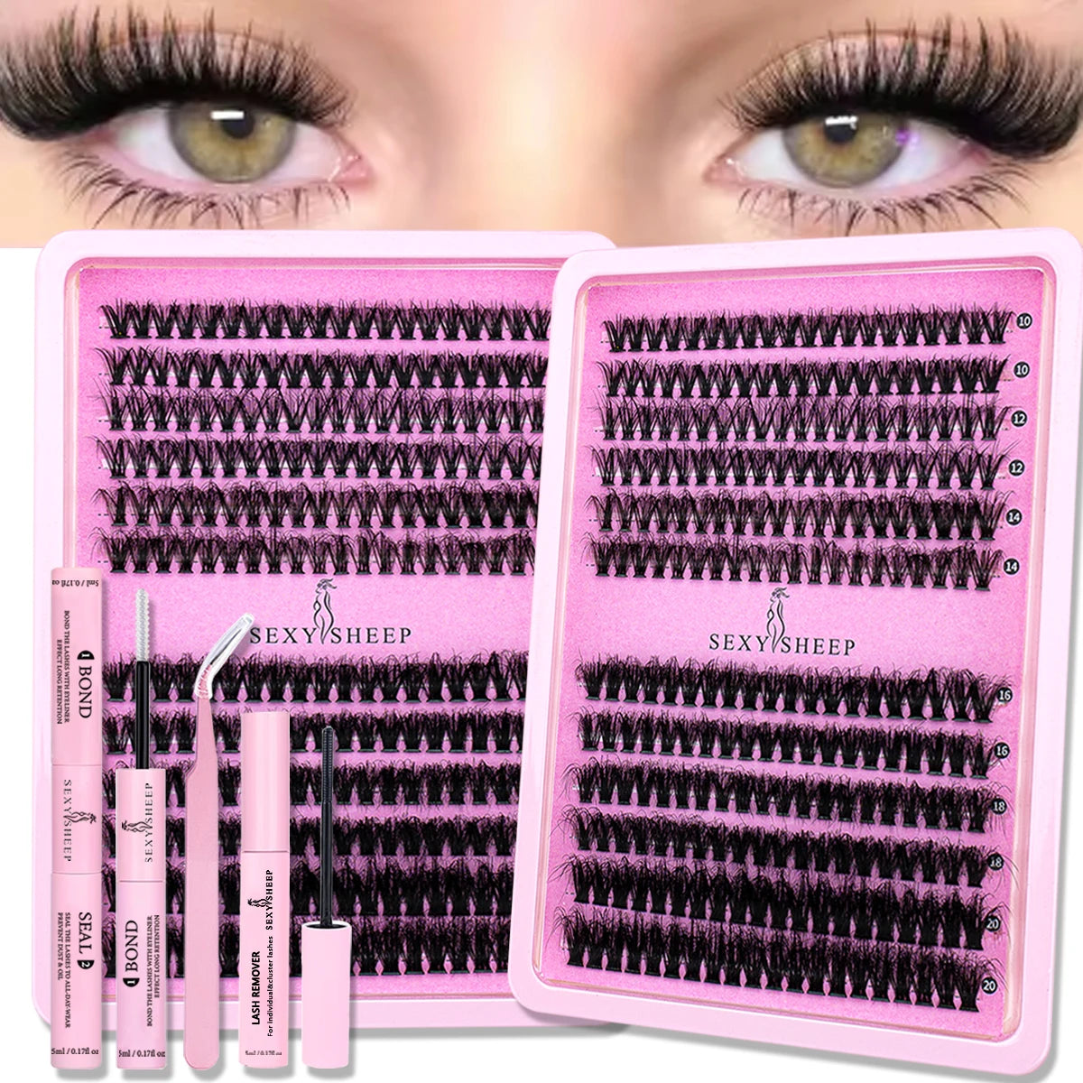 Clusters Eyelash Extensions With Lash Glue