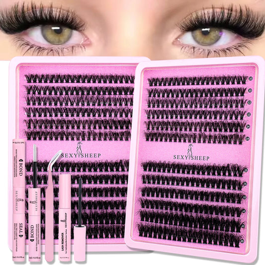 Clusters Eyelash Extensions With Lash Glue