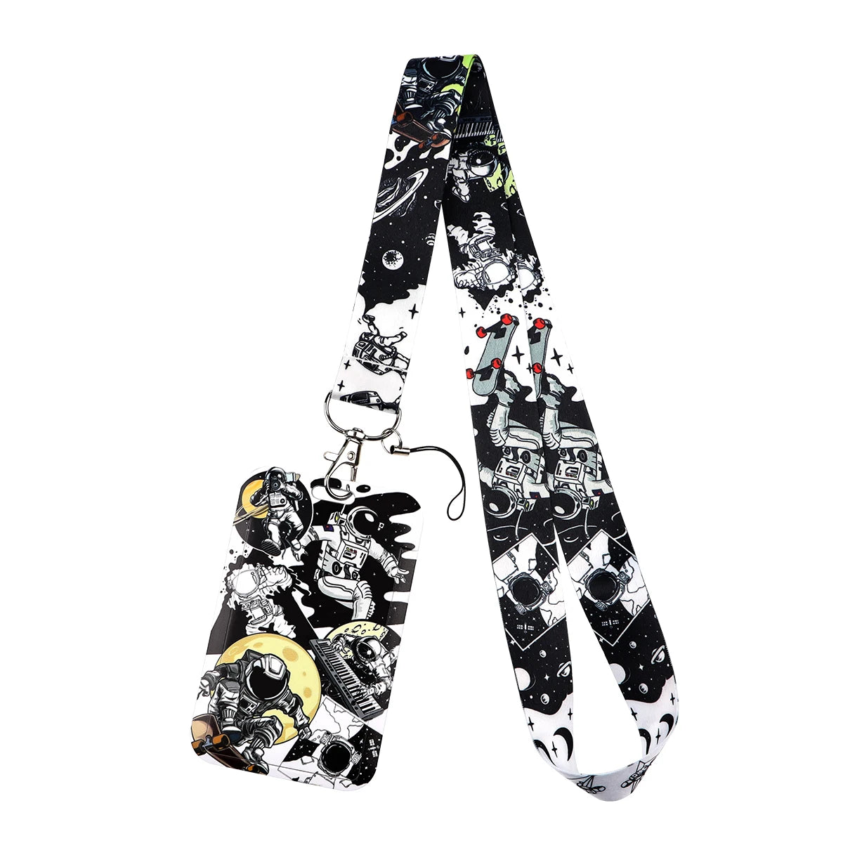 Colorful Art Lanyard With Card Holder Diverse Creative Pattern ID Badge Strap Portable Name Card Protector Fashion Accessory