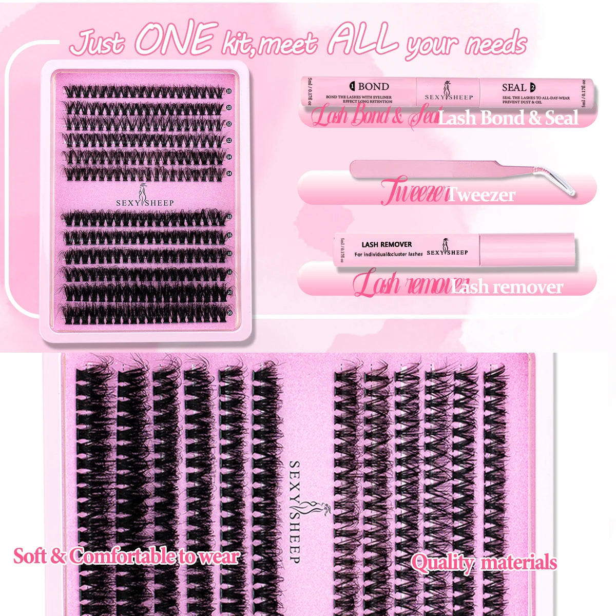 Clusters Eyelash Extensions With Lash Glue
