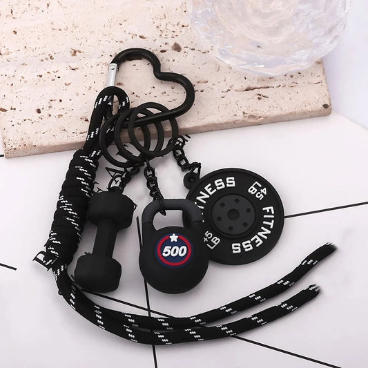 Kettlebell & Plate Gym Keychain