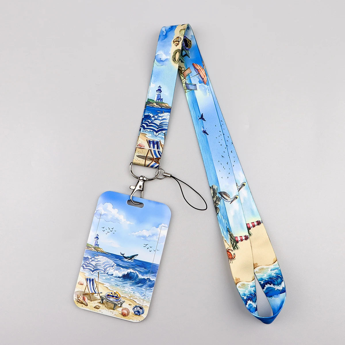 Colorful Art Lanyard With Card Holder Diverse Creative Pattern ID Badge Strap Portable Name Card Protector Fashion Accessory