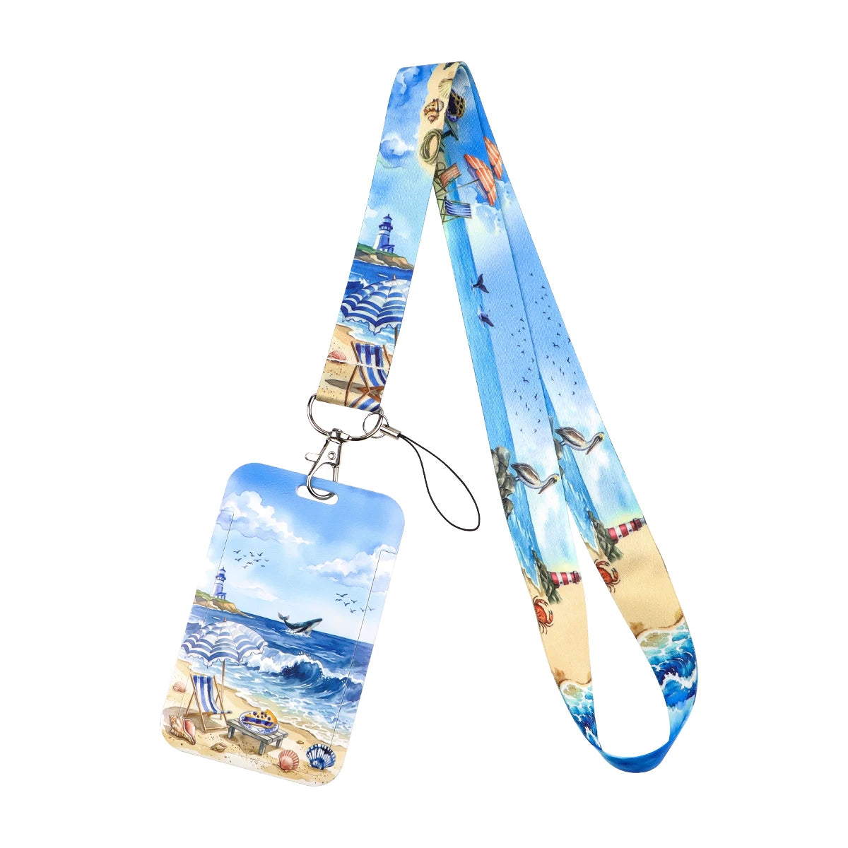 Colorful Art Lanyard With Card Holder Diverse Creative Pattern ID Badge Strap Portable Name Card Protector Fashion Accessory