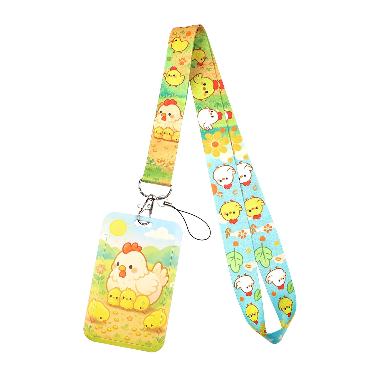 Colorful Art Lanyard With Card Holder Diverse Creative Pattern ID Badge Strap Portable Name Card Protector Fashion Accessory