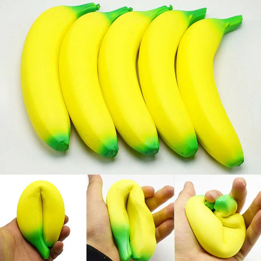 Banana Squishy Toys Slow Rising Jumbo Squishy Fruit Squeeze Toy Funny Stress Reliever Reduce Pressure Prop