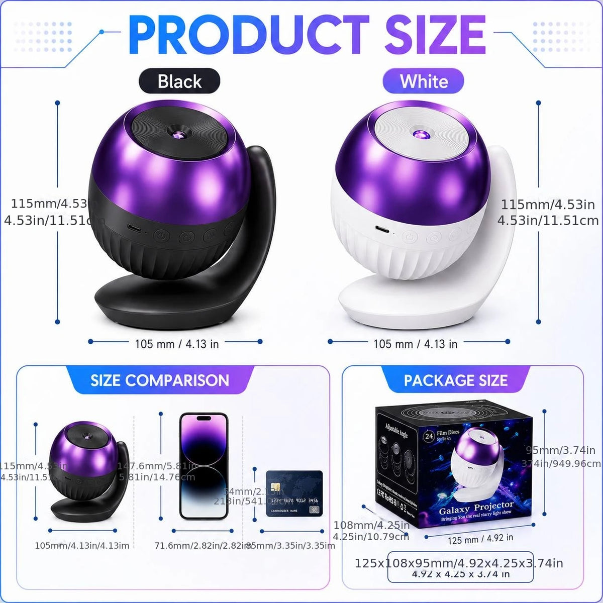 Ocean Galaxy Projector – LED Night Light