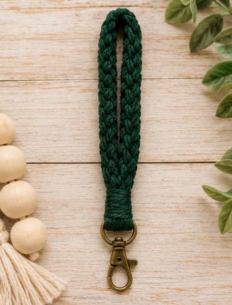 Macrame Wristlet Keychain | Cotton Wristlet Strap | Hands-Free Keychain | Boho Key Fob | Wrist Lanyard | Gift for Her | Keychain Accessory
