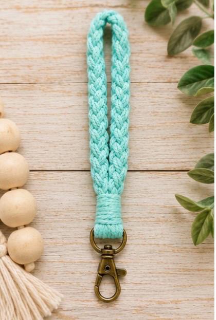 Macrame Wristlet Keychain | Cotton Wristlet Strap | Hands-Free Keychain | Boho Key Fob | Wrist Lanyard | Gift for Her | Keychain Accessory