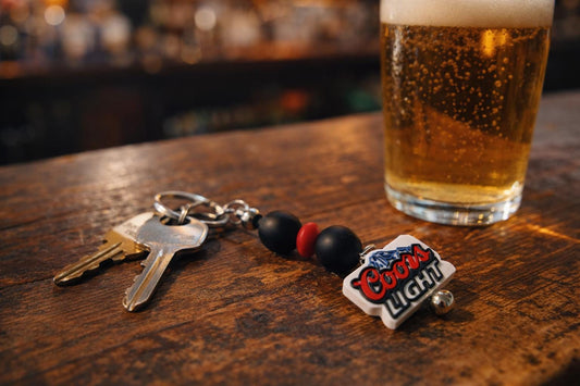 Beer Lover Keychain, Handmade Silicone Beads, Bar Accessory, Groomsmen Gift