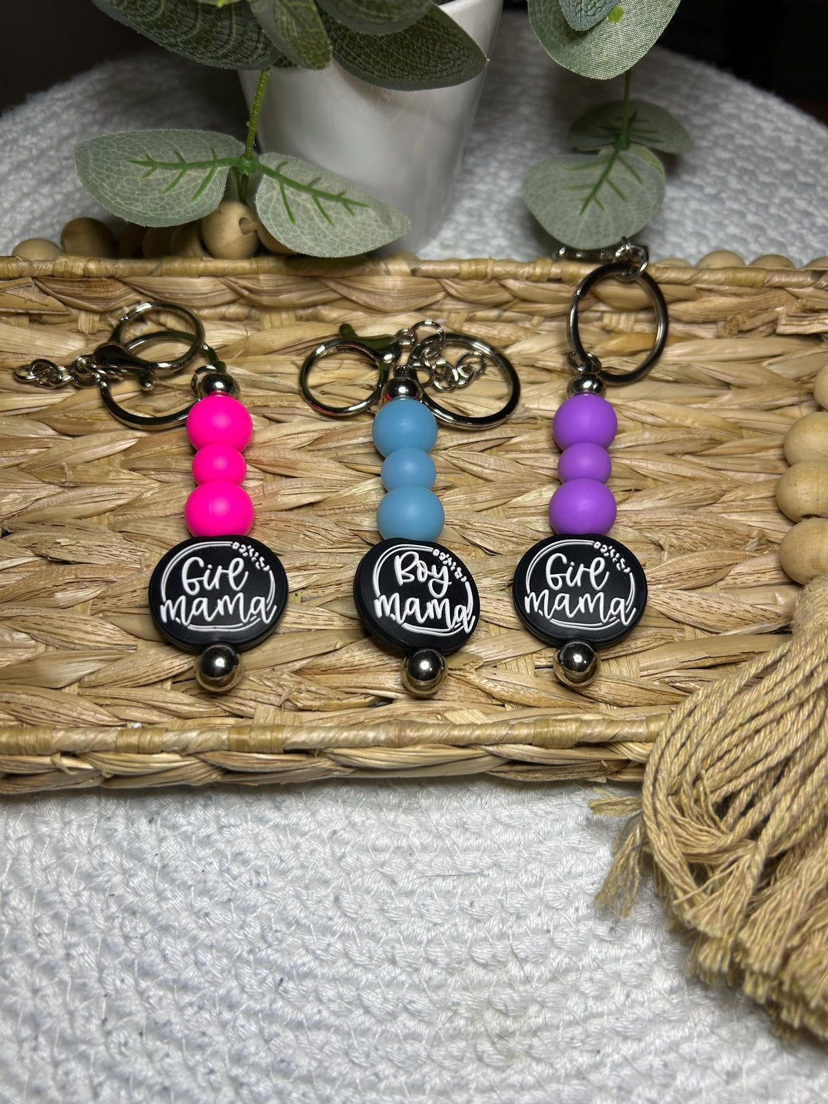 Girl and Boy Mama Keychain