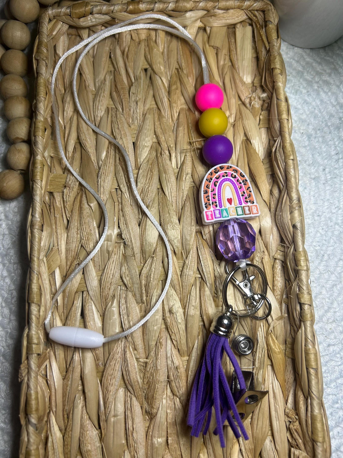 Teacher Beaded Lanyard Teacher Appreciation Gift