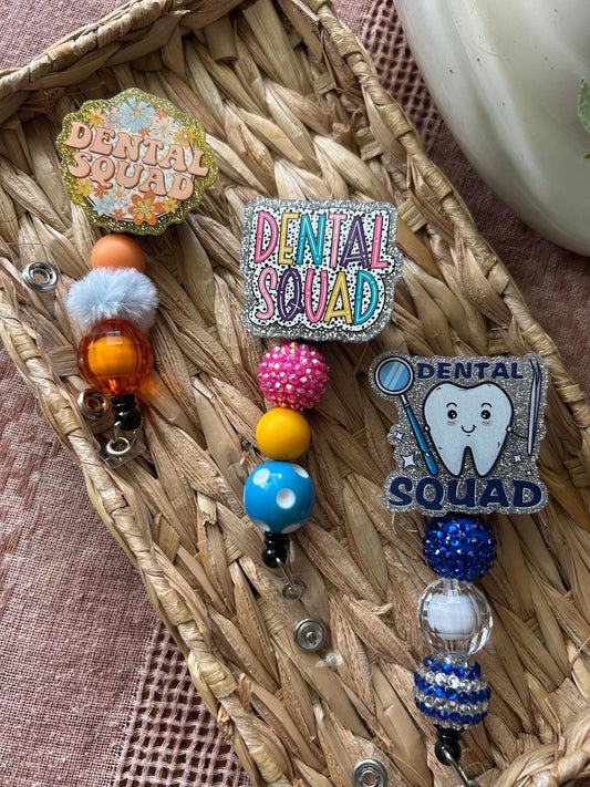 Dental Squad Badge Reel | Tooth ID Clip Holder, Retractable ID Card