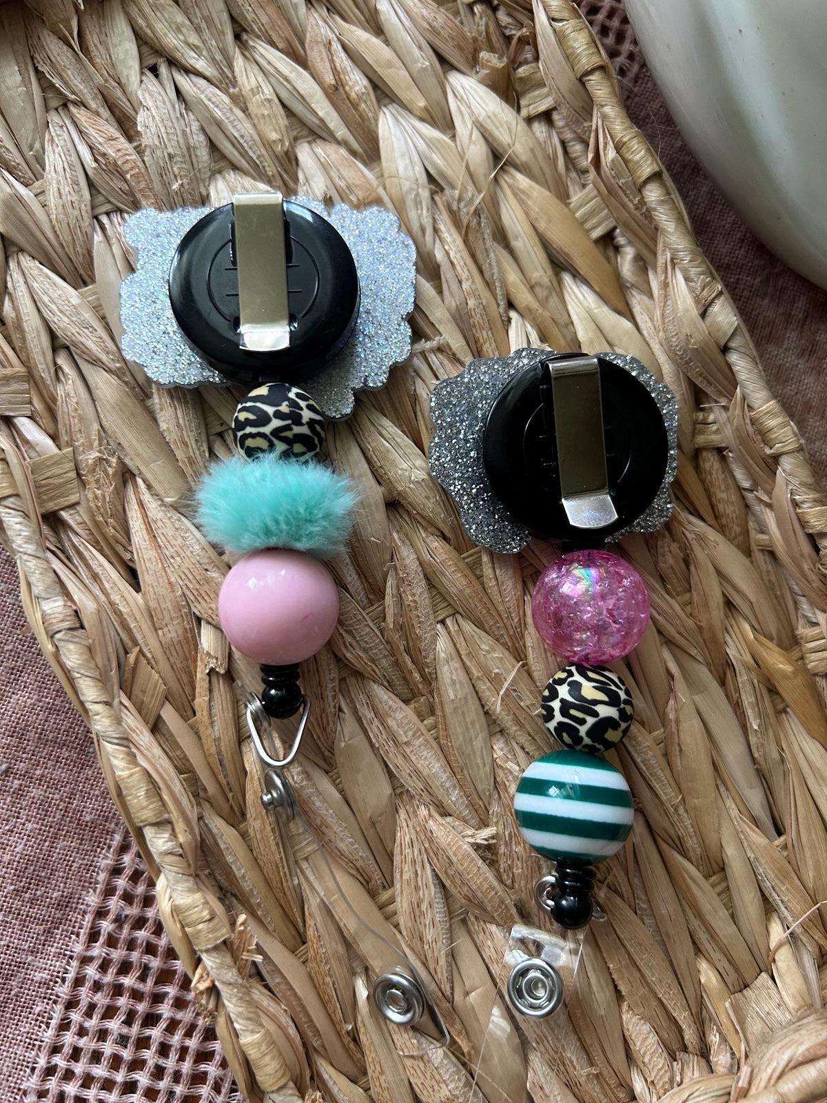 Dental Hygienist Badge Reel | Retractable ID Clip, Handmade Beaded Holder