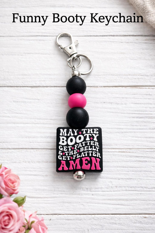 Funny Adult Humor Keychain, Booty Lover Gift, Naughty Keychain, Bachelorette Gift, Funny Friend Gift, Beaded Keychain